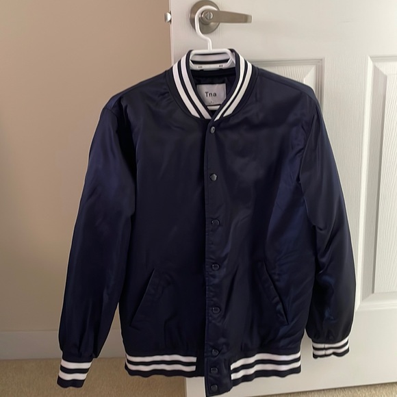 TNA Jackets & Blazers - tna navy bomber jacket